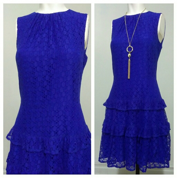 London Times Dresses & Skirts - London Times Royal Blue Lace Dress Size 6